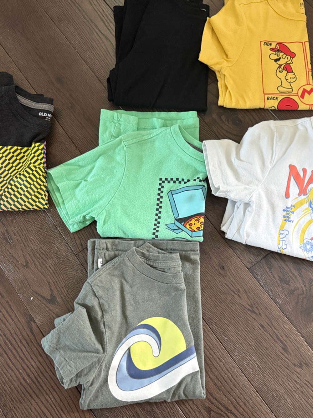 GAP Kids Green Graphic T-Shirt with Pizza Computer Print